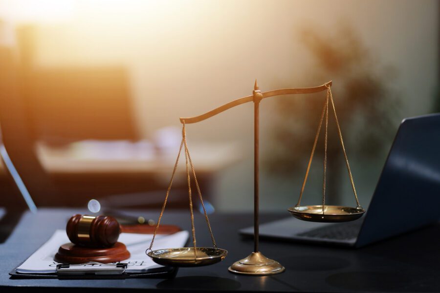 Judge gavel with scales of justice