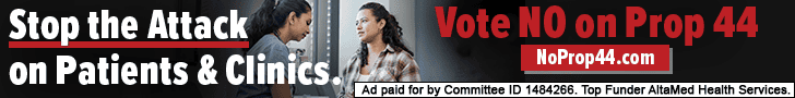 No on Proposition 44 banner