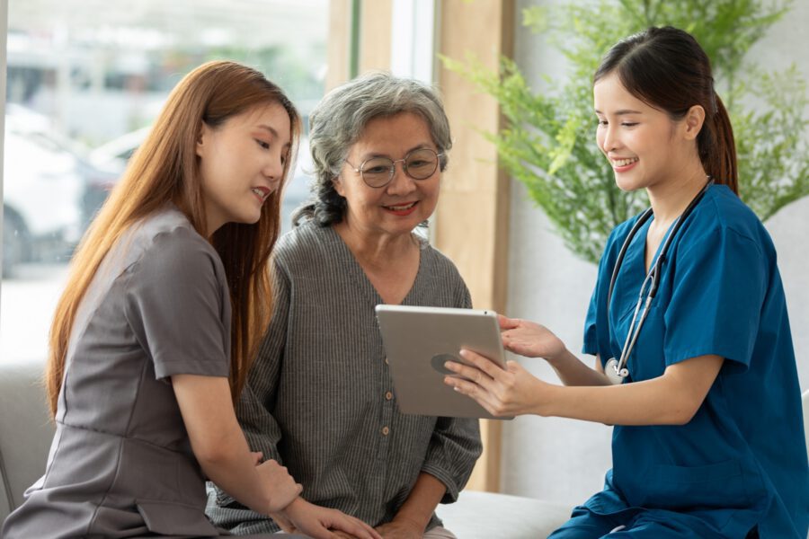 Doctor with patient